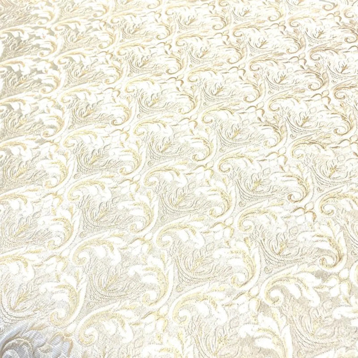 110" Wide CATERINA Ivory Light Gold Damask Brocade Jacquard Fabric