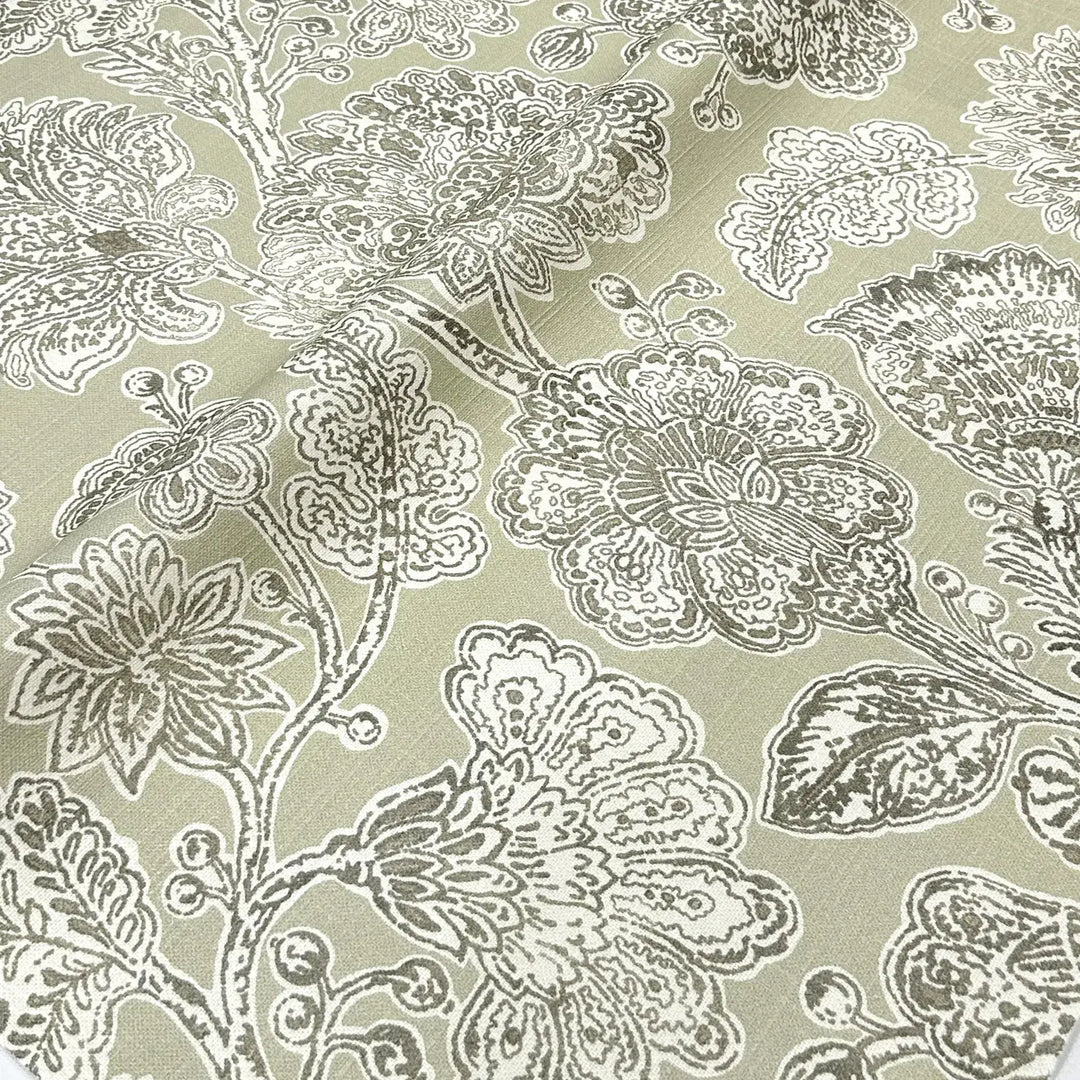 Davinia Bloom Taupe Beige 100% Cotton Fabric