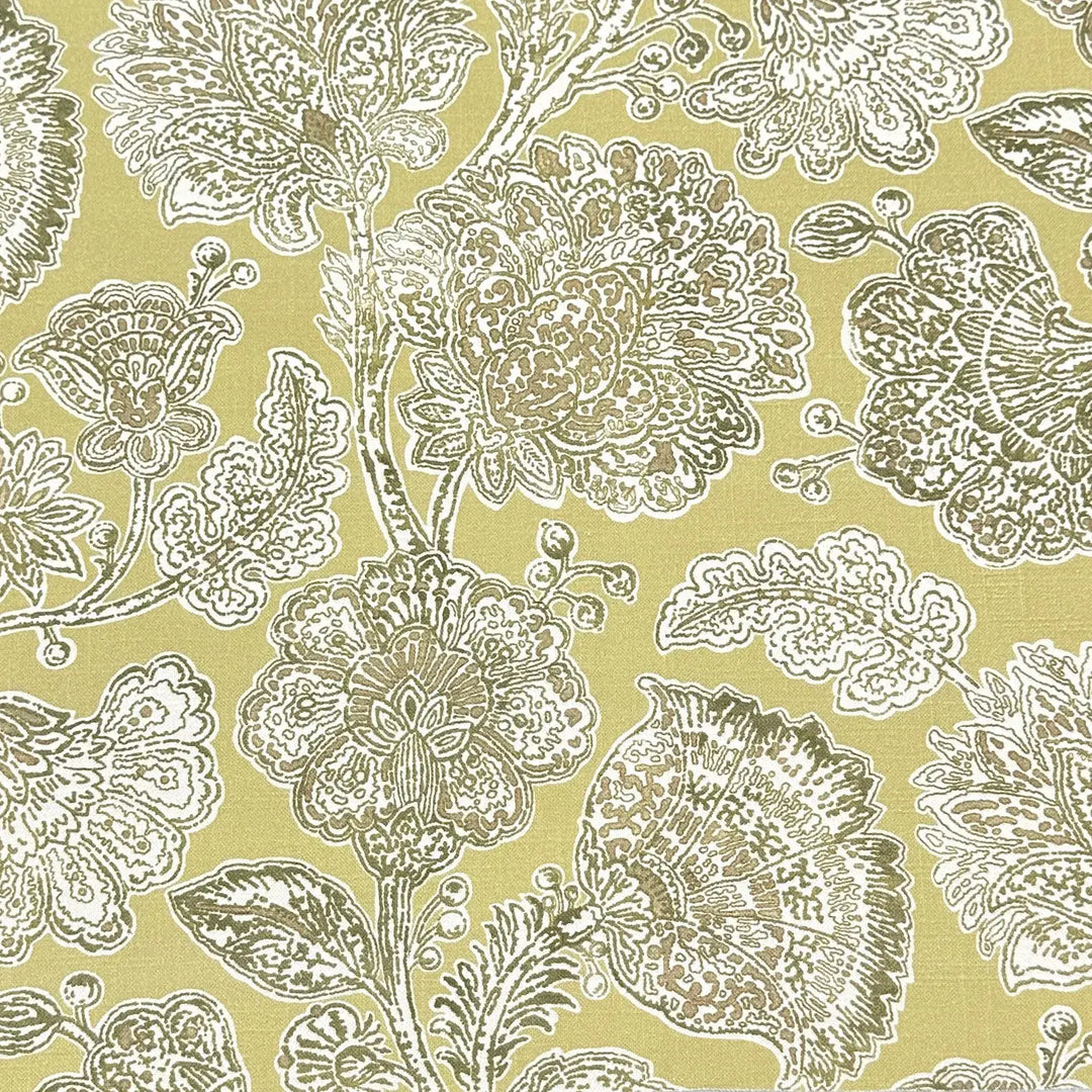 Davinia Bloom Mustard Yellow 100% Cotton Fabric
