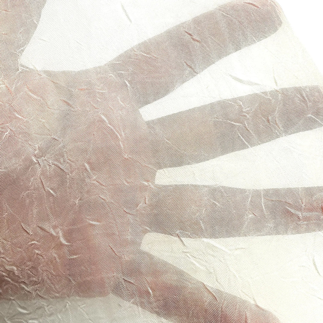 3 YARDS / Ivory Crushed Sheer Voile Fabric