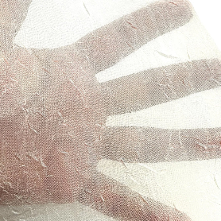 3 YARDS / Ivory Crushed Sheer Voile Fabric