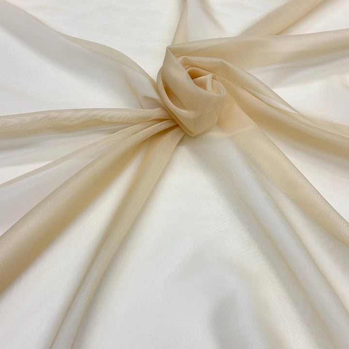 3 YARDS / Light Brown Solid Sheer Voile Fabric