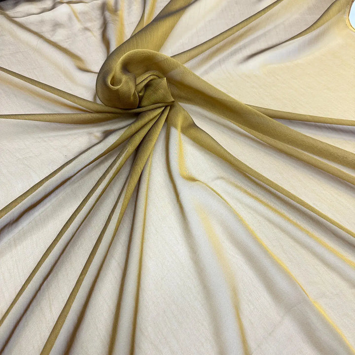 Gray Gold Yellow Iridescent Chiffon Sheer Fabric