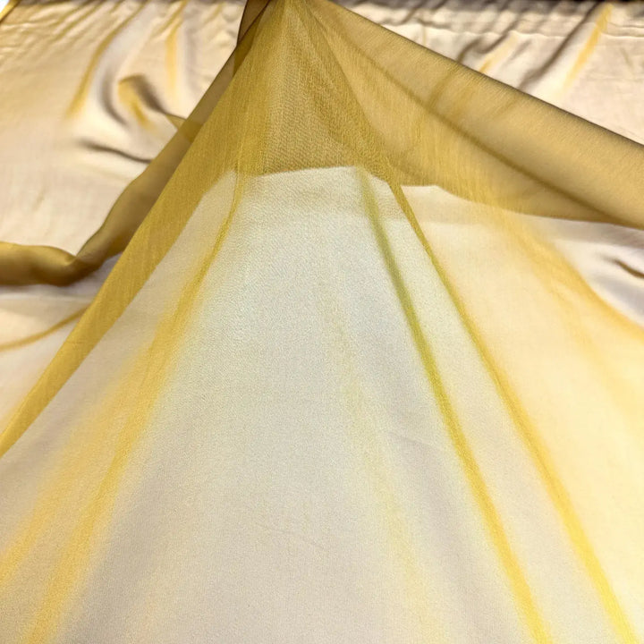Gray Gold Yellow Iridescent Chiffon Sheer Fabric
