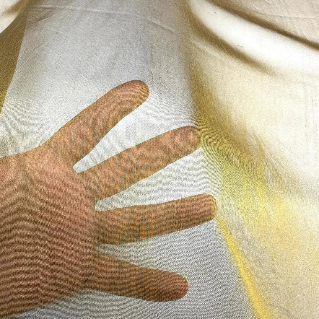 Gray Gold Yellow Iridescent Chiffon Sheer Fabric