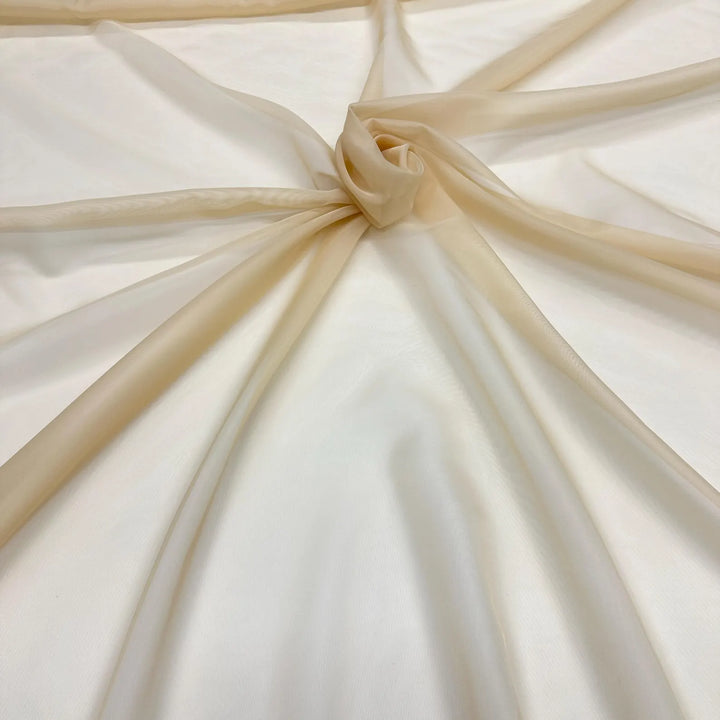 3 YARDS / Light Brown Solid Sheer Voile Fabric