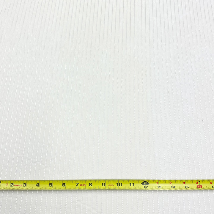 3 YARDS / Striped Ivory Crushed Sheer Voile Fabric