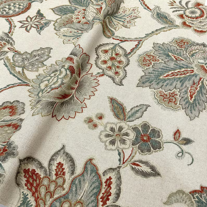 Adelina Flower Porcelain Cotton Linen Fabric