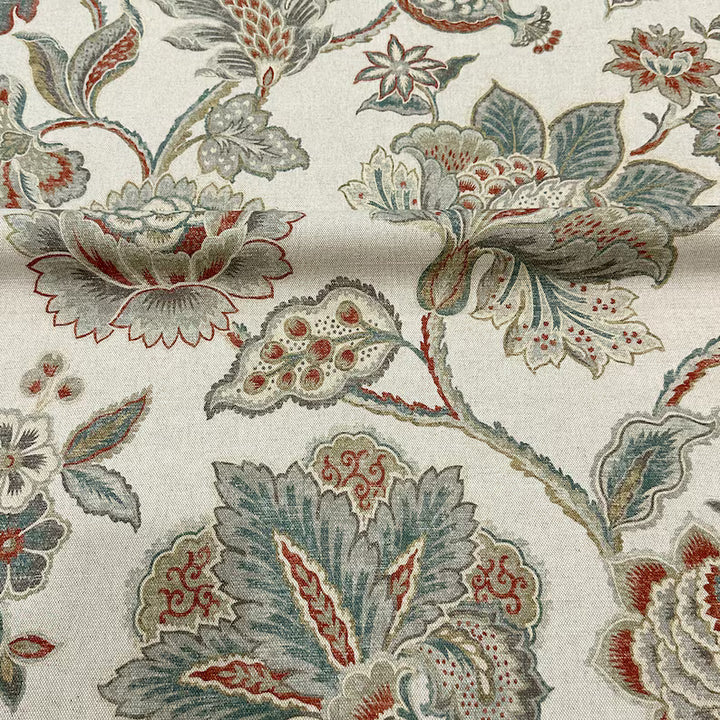 Adelina Flower Porcelain Cotton Linen Fabric