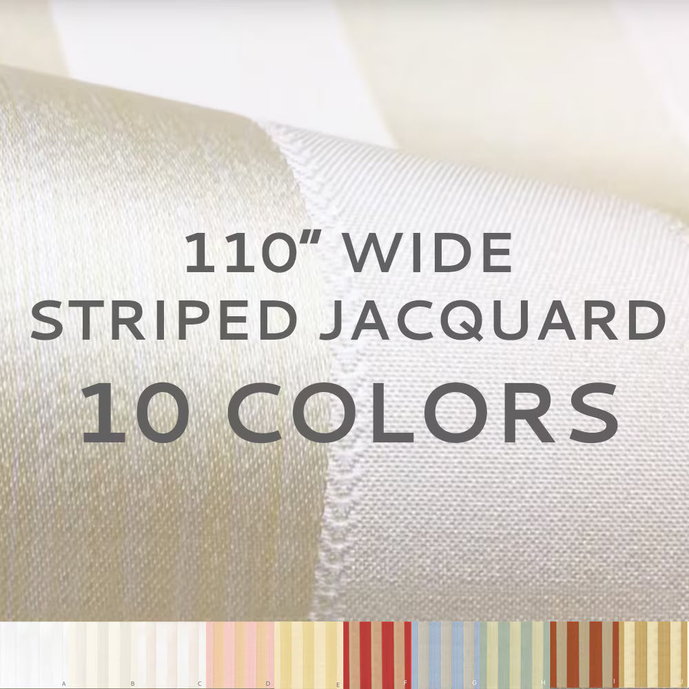 110" Wide STRIPE Soft Sheen Jacquard Fabric | 10 Colors