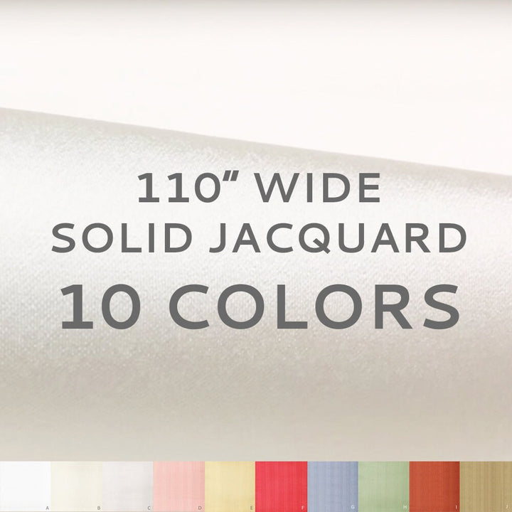 110" Wide SOLID Soft Sheen Jacquard Fabric | 10 Colors