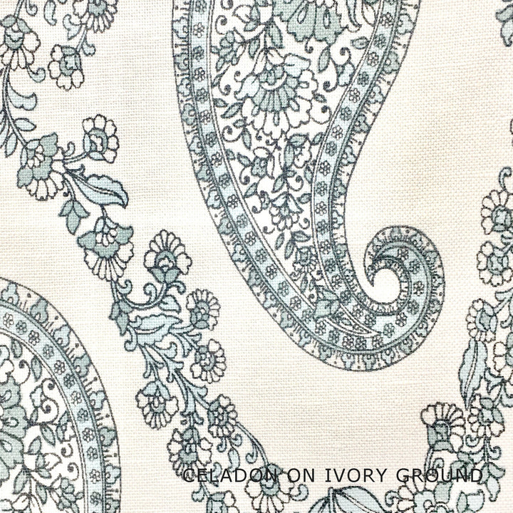 7 COLORS / Linen Cotton Paisley Print Fabric