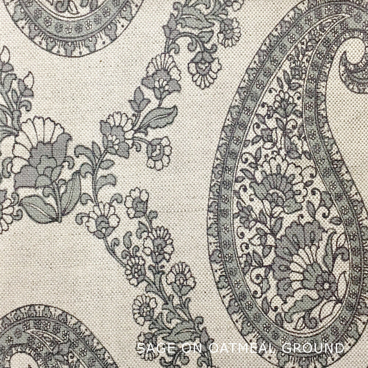 7 COLORS / Linen Cotton Paisley Print Fabric