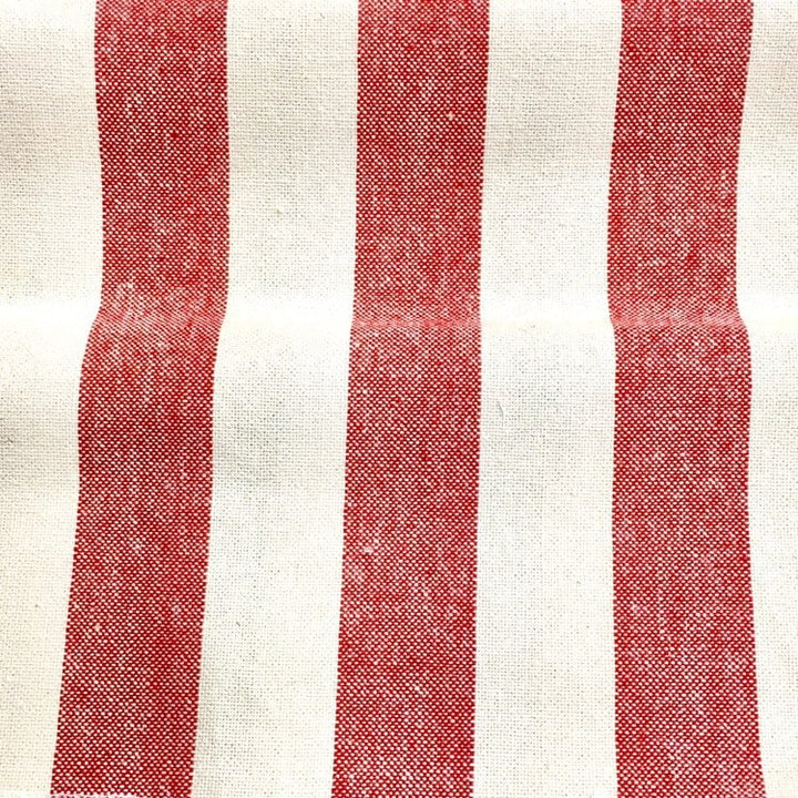 Waterford Pure 100% 1 Inch Stripe Cotton, 280 gsm / Red stripe on cream / Drapery, Curtain, Upholstery, Costume, Apparel /Fabric by the Yard