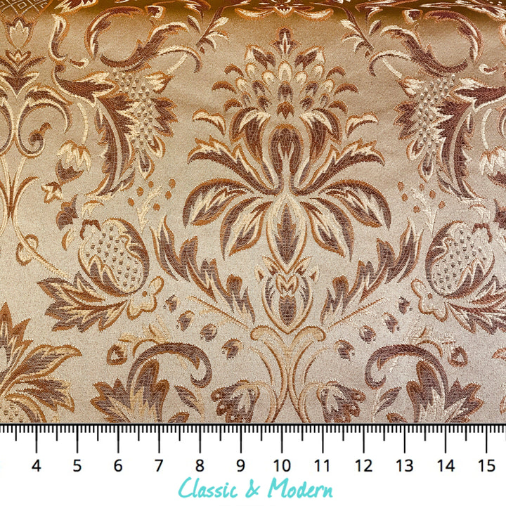 Jacquard Fabric/Drapery, Upholstery, Pillow, Costume/ Ivory, Pink, Olive, Gold, Brown/ Fabric By the Yard/4 Colors