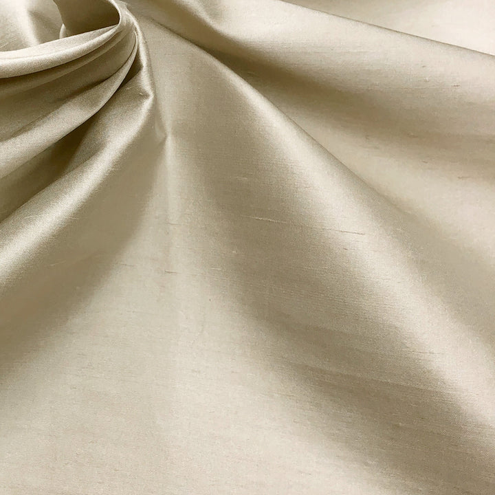 100% Silk Beige Dupioni Fabric/Drapery, Curtain, Upholstery, Pillow / Fabric by the Yard