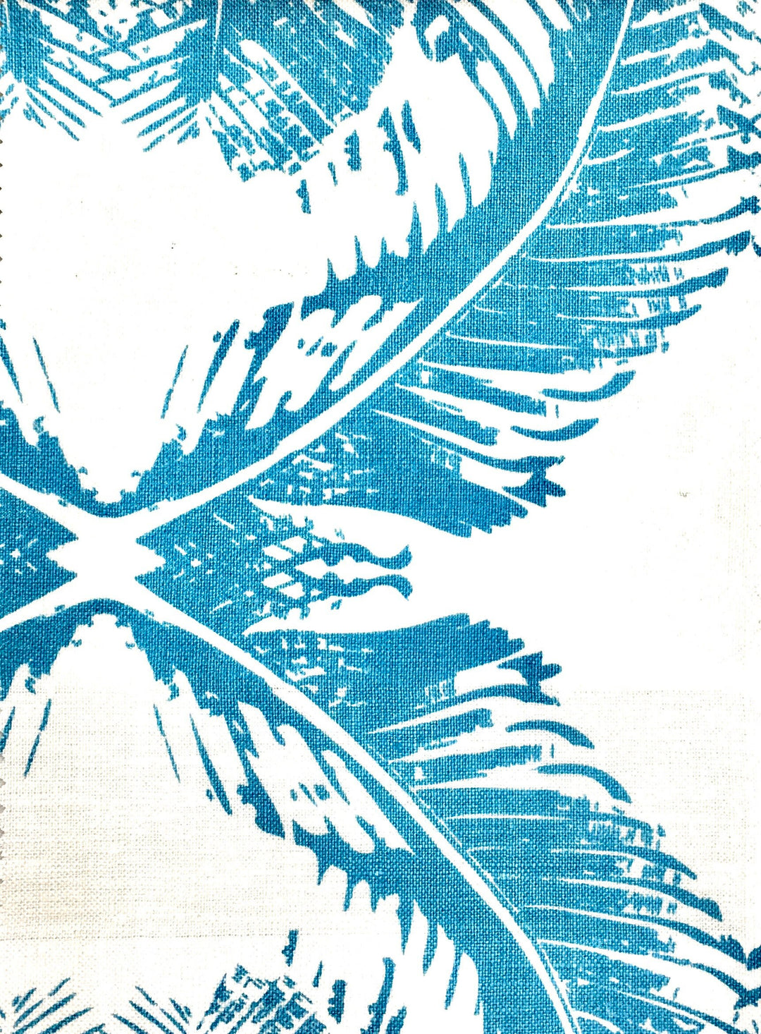 5 COLORS / Linen Floral Fern Print Fabric