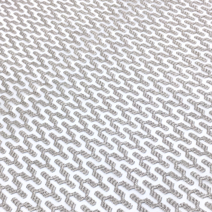 Warm Grey Modern Geometric Sheer Fabric / Drapery, Curtain, Home Decor