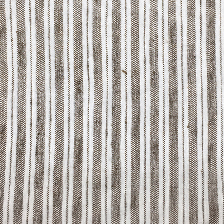 2 COLORS / MARTIN Stretch Blue Brown Stripe Soft Linen Blend Fabric