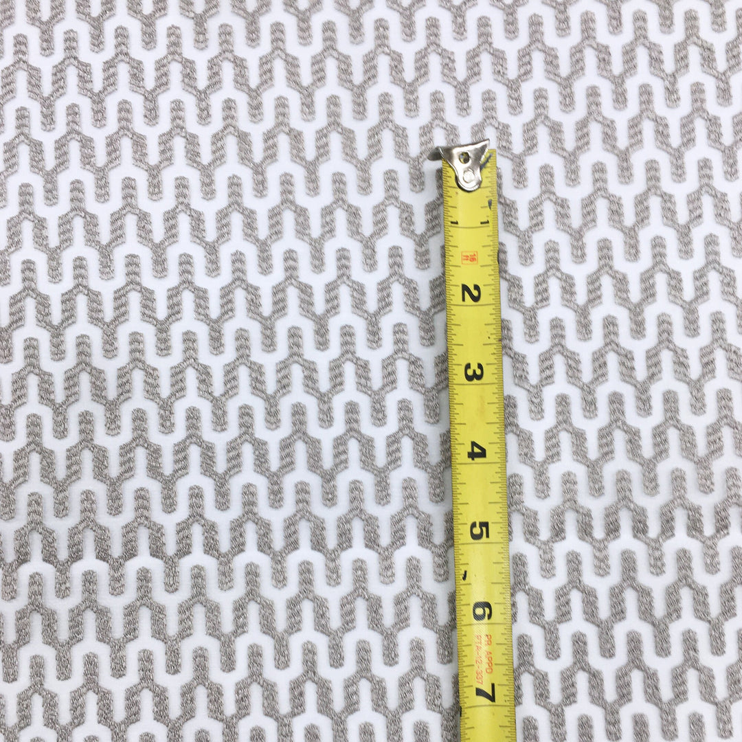 Warm Grey Modern Geometric Sheer Fabric / Drapery, Curtain, Home Decor