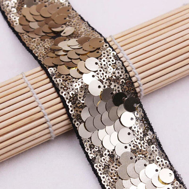 2 COLORS / VICTOR 2" Metallic Gold Silver Black Ribbon Gimp Tape Trim, Tassel, Fringe / By The Yard