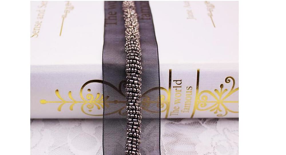 2 COLORS / 1/4" Metallic Gray Multi Color Beaded Lip Cord / Drapery, Upholstery, Pillows, Home Decor / By The Bolt