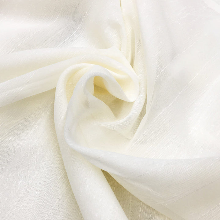 110" Wide Soft Cotton Thin Striped Sheer Fabric / Ivory, Beige / Drapery, Curtain, Wedding, Dress