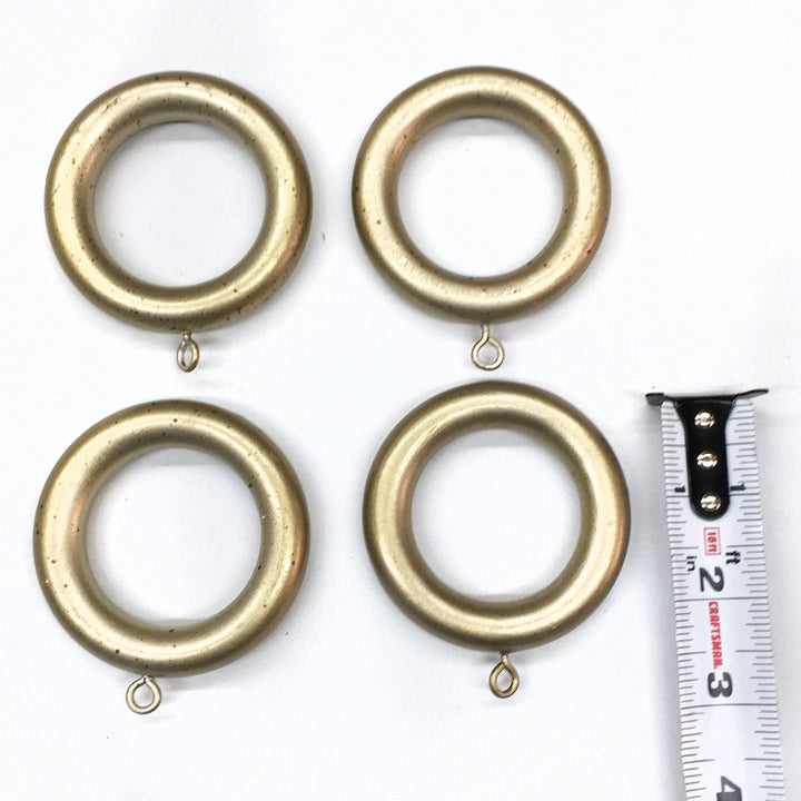 7 PC / For 1  3/8 Inch Rod / Drapery Soft Muted Gold Wood Ring for 1 3/8" Rod / Drapery Curtain Hardware