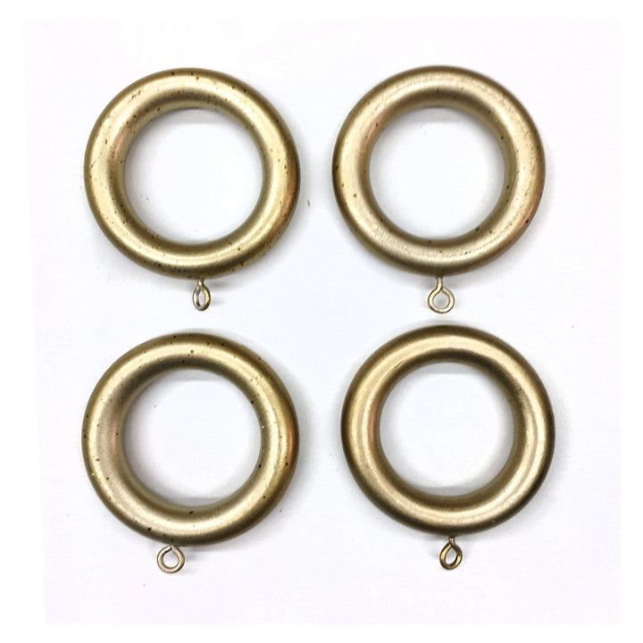 7 PC / For 1  3/8 Inch Rod / Drapery Soft Muted Gold Wood Ring for 1 3/8" Rod / Drapery Curtain Hardware