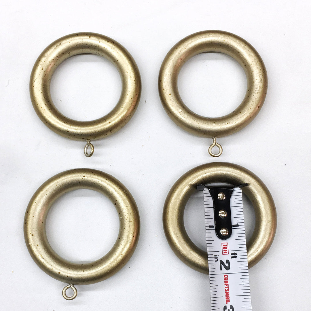 7 PC / For 1  3/8 Inch Rod / Drapery Soft Muted Gold Wood Ring for 1 3/8" Rod / Drapery Curtain Hardware