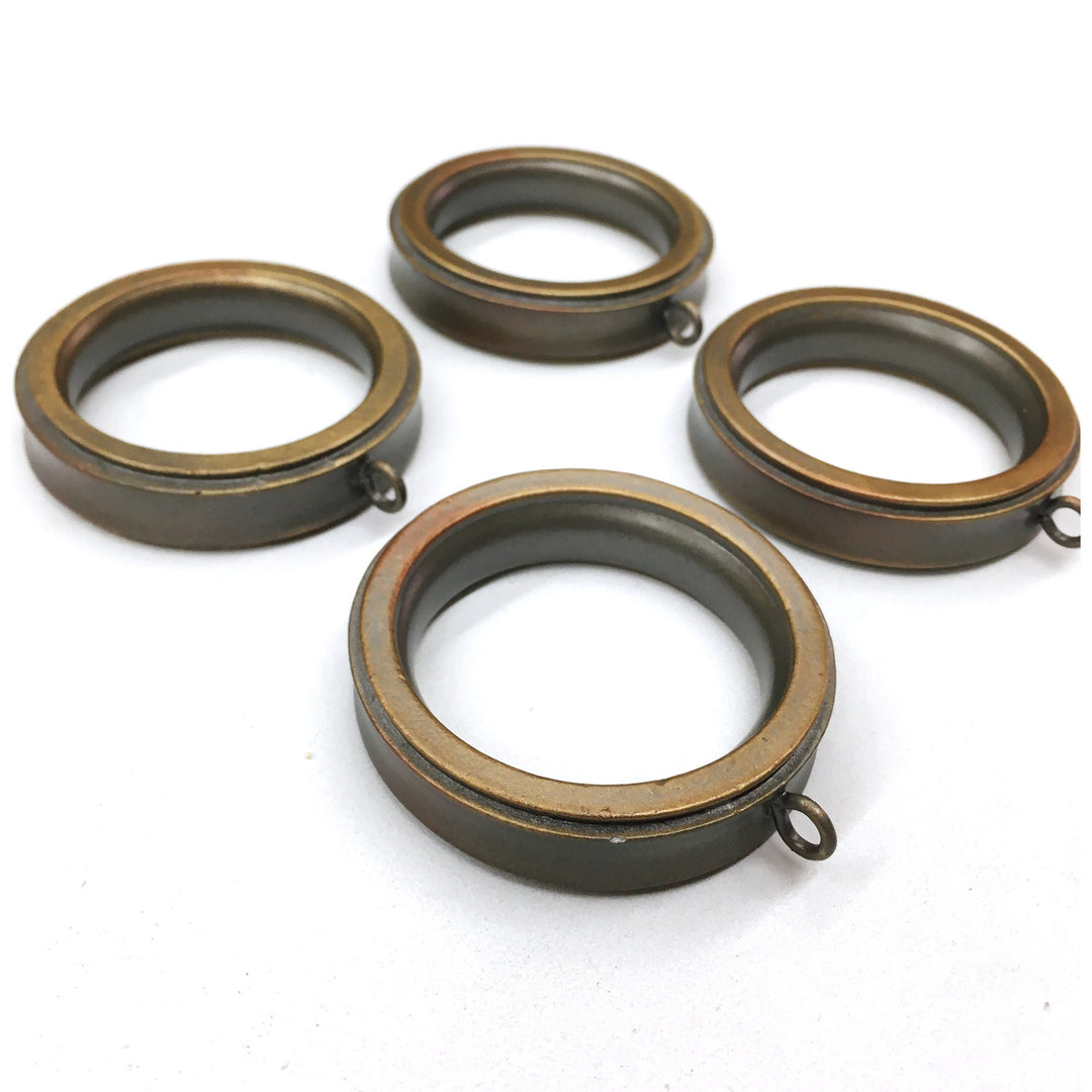 5PC / For 1  3/8 Inch Rod / Drapery Muted Brown Gold Flat Wood Ring for 1 3/8" Rod / Drapery Curtain Hardware