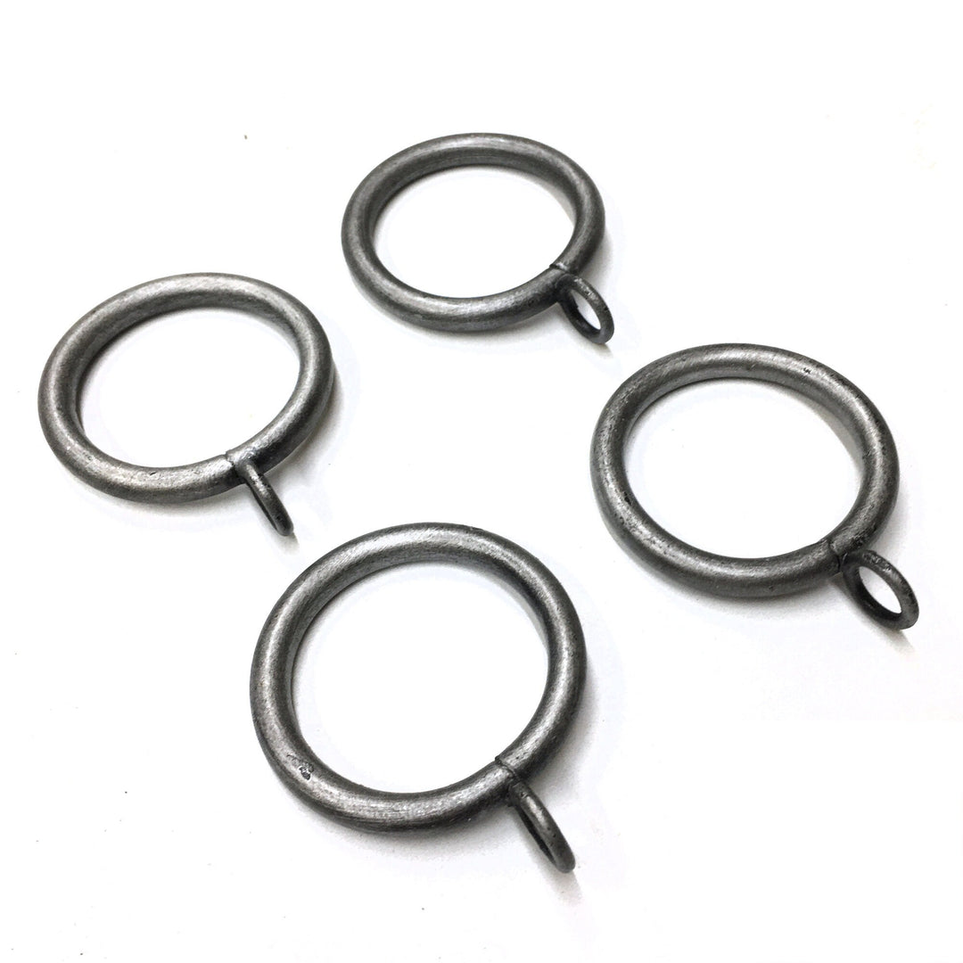 6PC / For 1 Inch Rod / Gray Metal Drapery Ring for 1" Rod / Drapery Curtain Hardware / MATTE GRAY