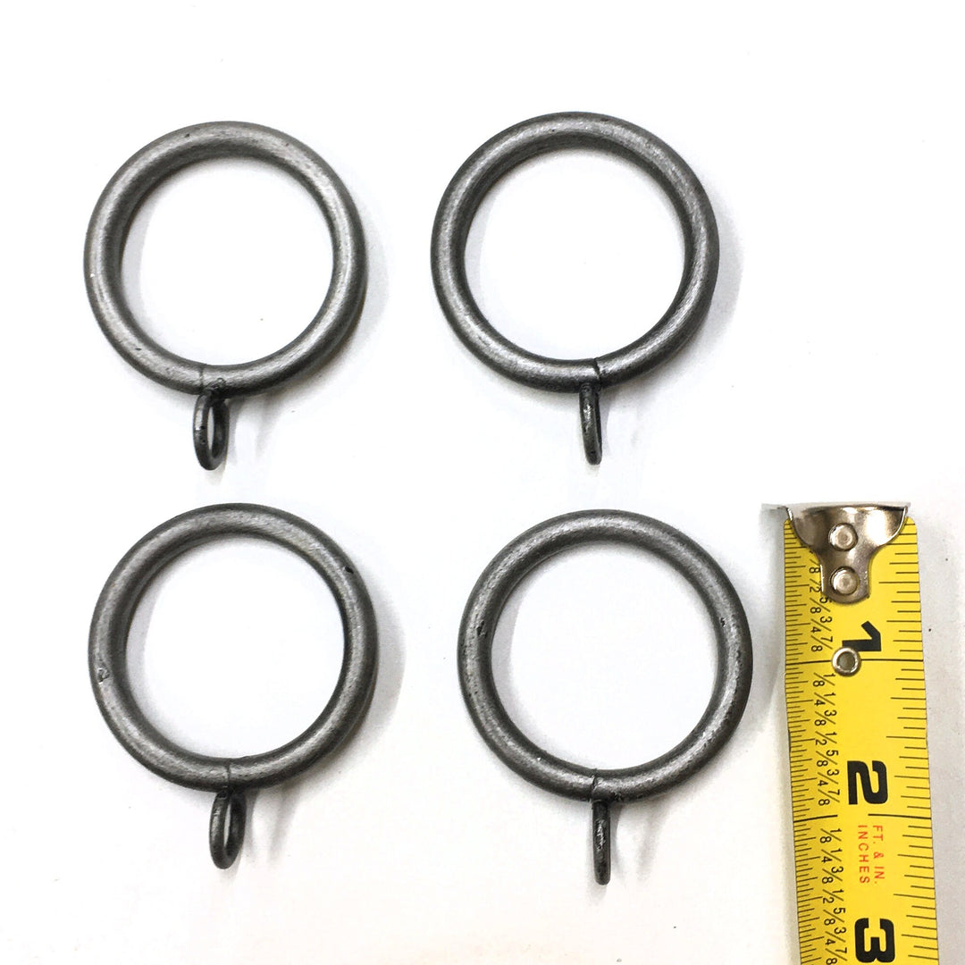 6PC / For 1 Inch Rod / Gray Metal Drapery Ring for 1" Rod / Drapery Curtain Hardware / MATTE GRAY