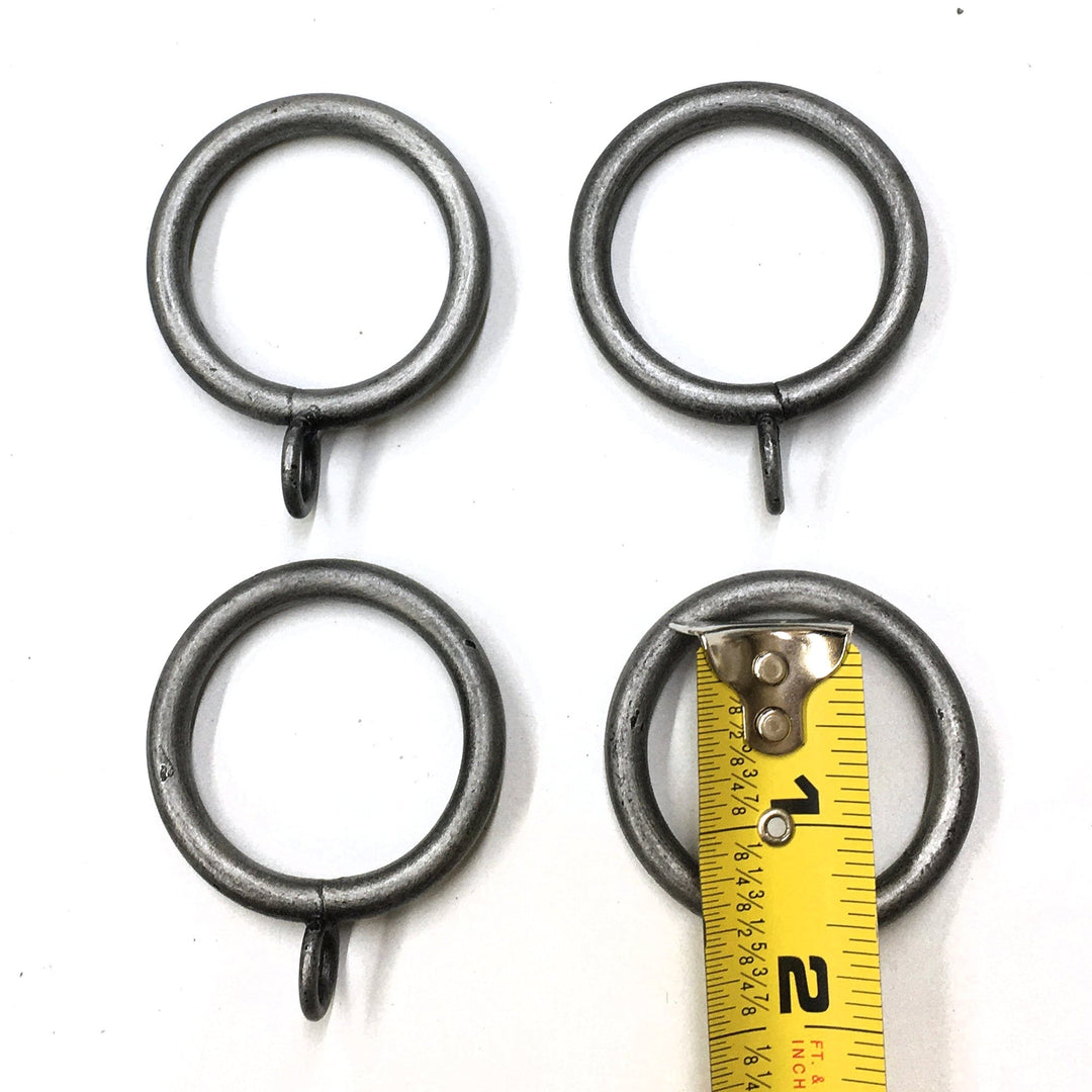 6PC / For 1 Inch Rod / Gray Metal Drapery Ring for 1" Rod / Drapery Curtain Hardware / MATTE GRAY