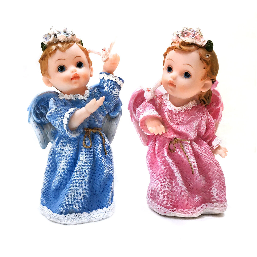 2 COLORS / Baby Angel Guardian Figurine Handmade Collectible Sculpture for Home Decor Gift Decorative Souvenir / 16 cm - 6.3 Inches