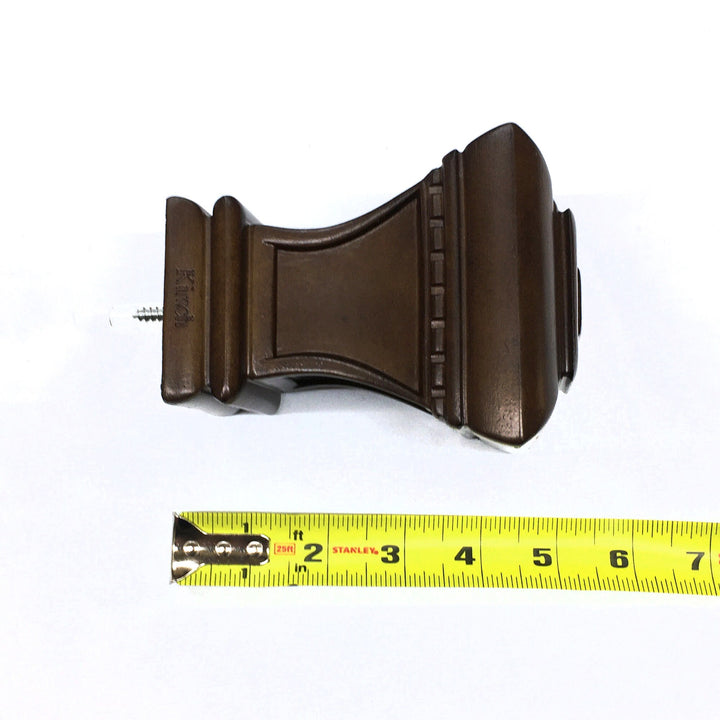 PAIR / For 2 inch Rod / Drapery Wood Finial for 2" Sherwood Pole Adaptor Plug / Drapery Curtain Hardware / Bristol Dark Brown Color