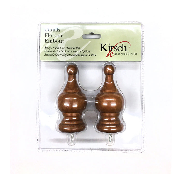 PAIR / For 1  3/8 inch Rod / Drapery Wood Finial for 1  3/8" Pole Adaptor Plug