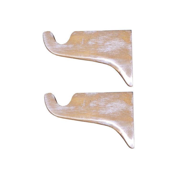PAIR / For 1  3/8 inch Rod / Drapery Wood Bracket for 1  3/8" Pole / Drapery Curtain Hardware / Soft Gold Color