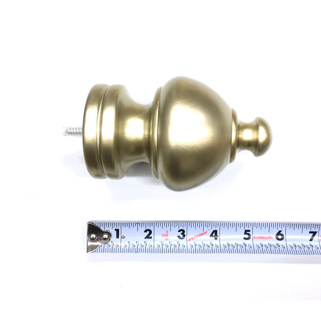 PAIR / For 2 inch Rod / Drapery Wood Finial for 2" Pole Adaptor Plug / Drapery Curtain Hardware / Bright Gold Color