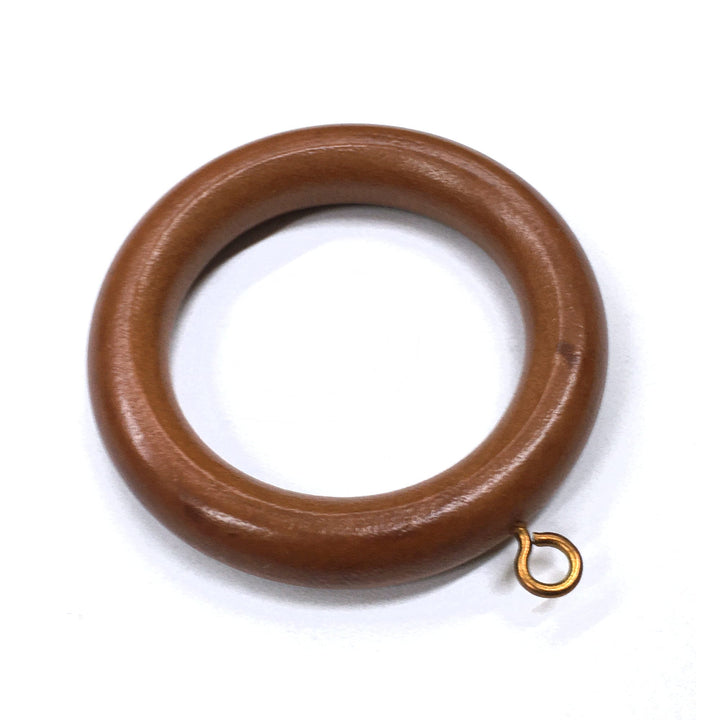 PAIR / 1  3/8 inch Rod / Wood Rod Pole Ring for 1 3/8" Inch Rod / Drapery Curtain Hardware / WALNUT COLOR