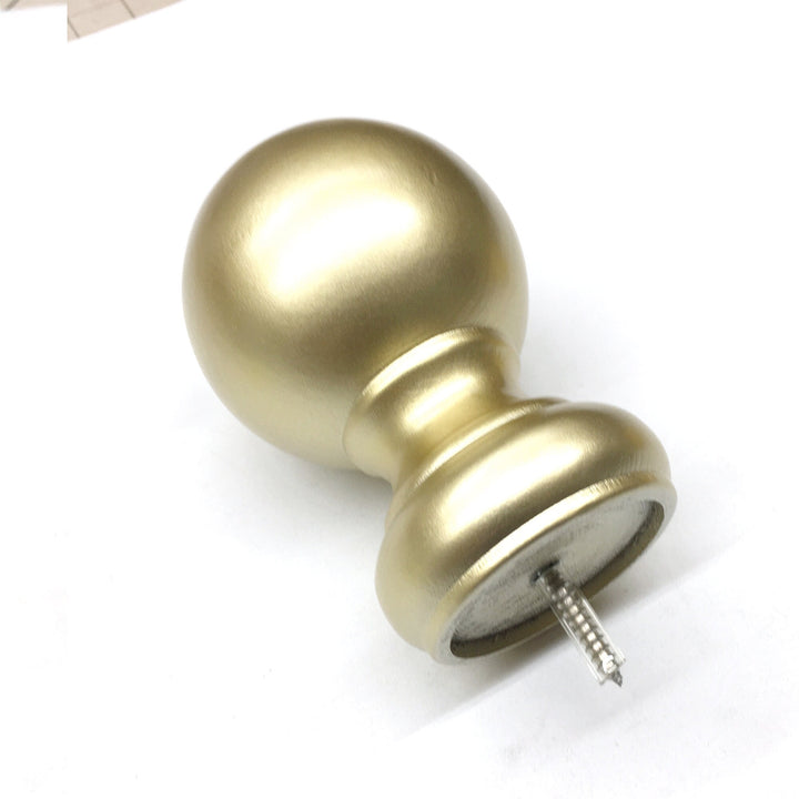 PAIR / For 2 inch Rod / Drapery Wood Finial for 2" Gold Ball Pole Adaptor Plug / Drapery Curtain Hardware / Bright Gold Color