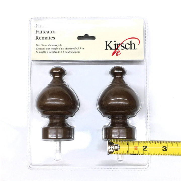 PAIR / For 1  3/8 inch Rod / Drapery Wood Finial for 1  3/8" Ball Pole Adaptor Plug
