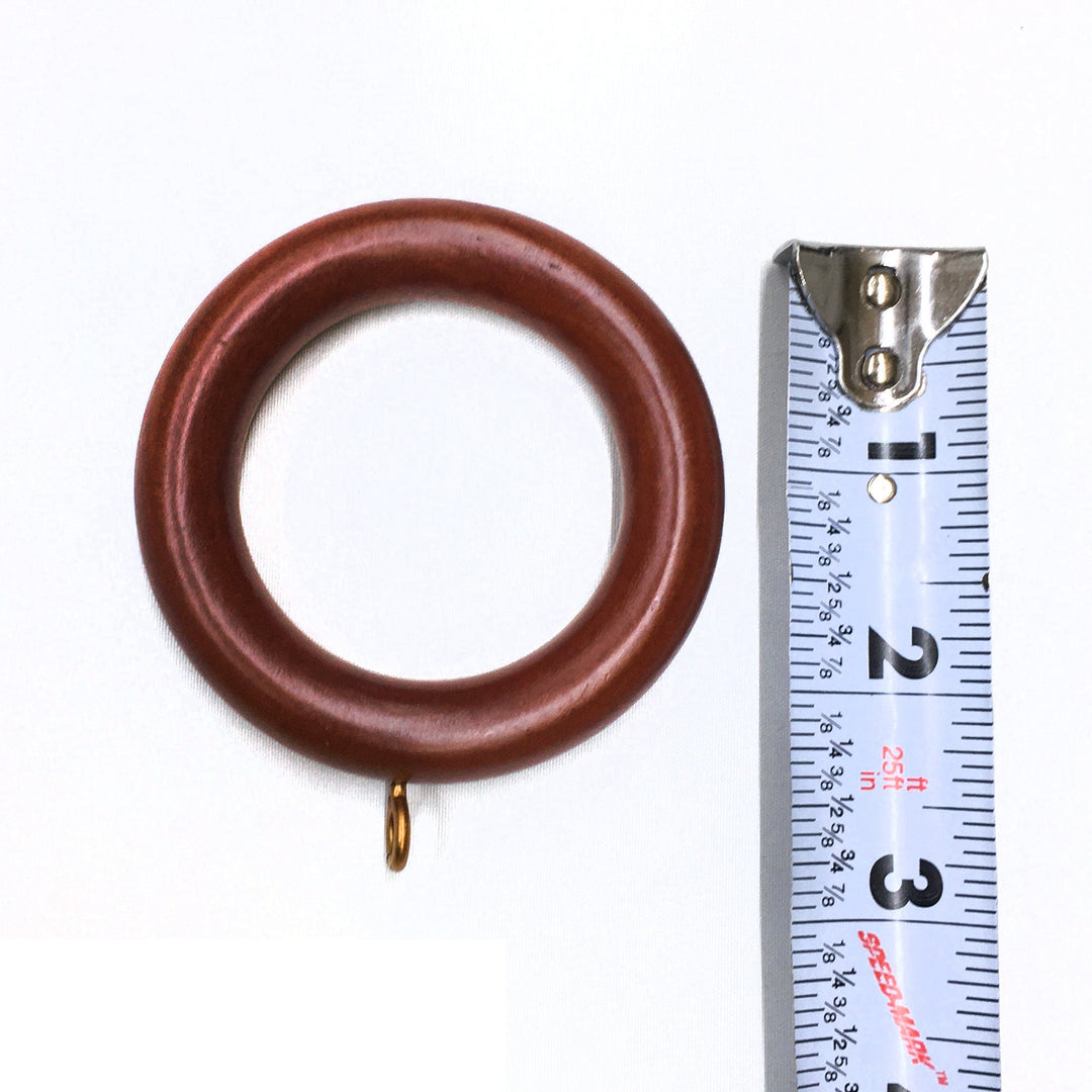 7 PC / 1  3/8 inch Rod / Wood Rod Pole Ring for 1 3/8" Inch Rod / Drapery Curtain Hardware / Mahogany