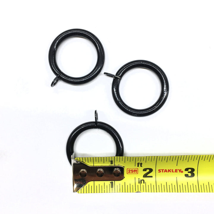 7 PC / Drapery Black Metal Rod Pole Ring / Drapery Curtain Hardware