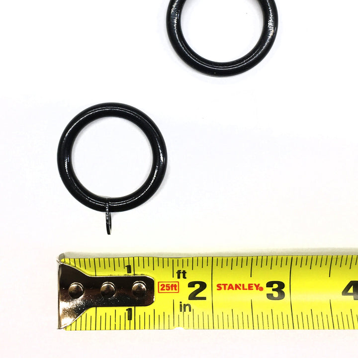 7 PC / Drapery Black Metal Rod Pole Ring / Drapery Curtain Hardware