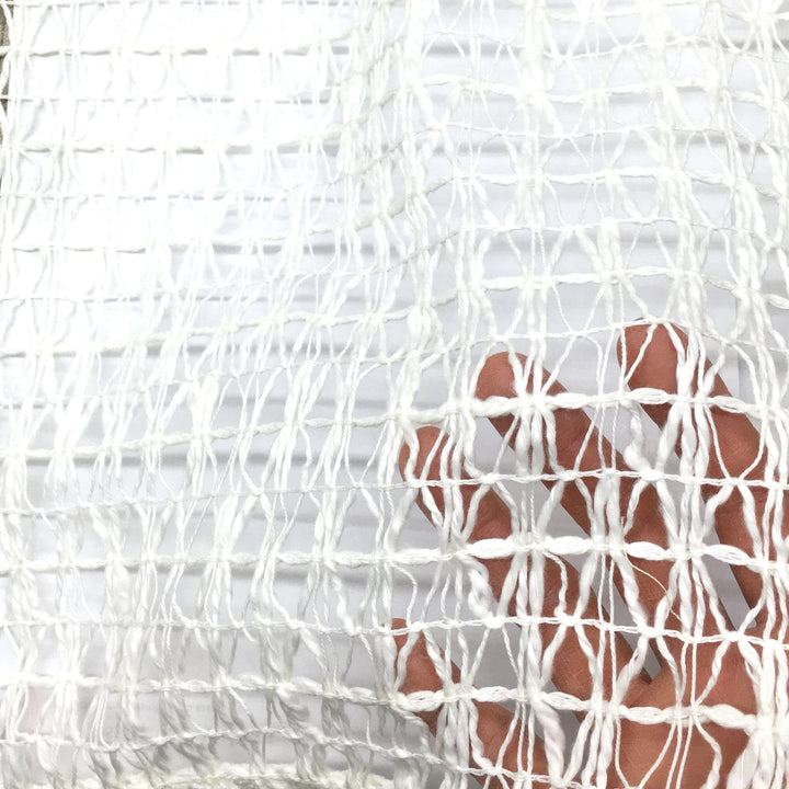 100" Wide Open Weave Off White Ivory Embroidery Sheer Fabric