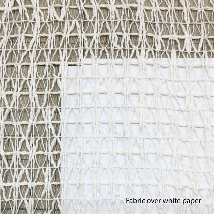 100" Wide Open Weave Off White Ivory Embroidery Sheer Fabric