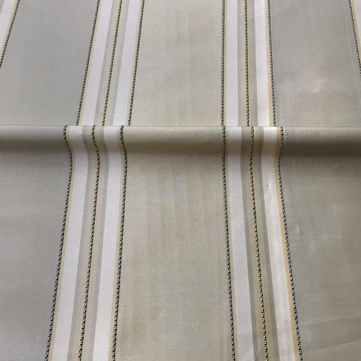 110" Wide Beige Taupe Stripe Faux Silk Fabric