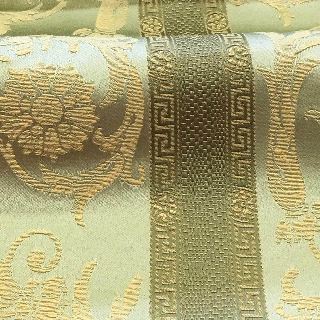 110" Wide VENICE Light Green Classic Contrasting Damask Brocade Jacquard Fabric