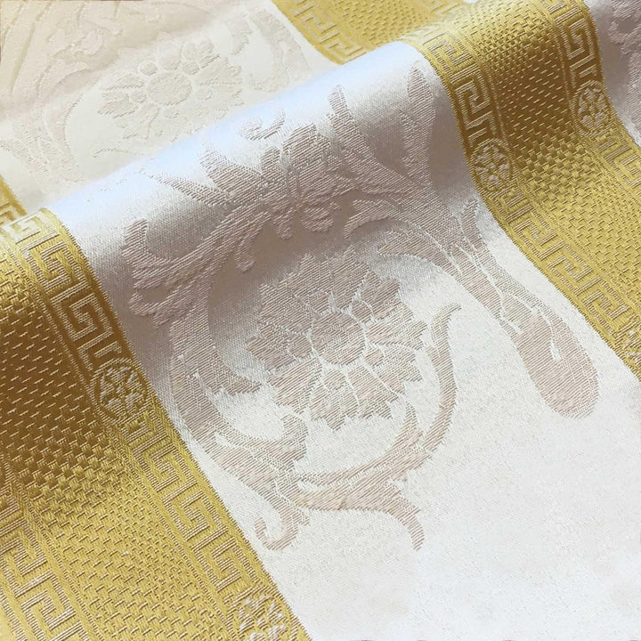110" Wide VENICE Canary Yellow Beige Classic Contrasting Damask Brocade Jacquard Fabric